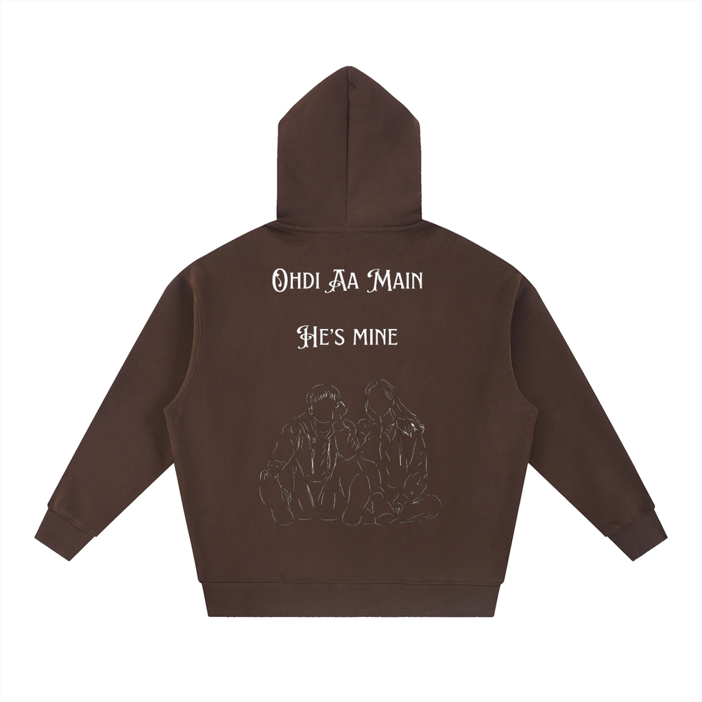 Oversized Boxy Fit Fleece Unisex Hoodie. He’s Mine