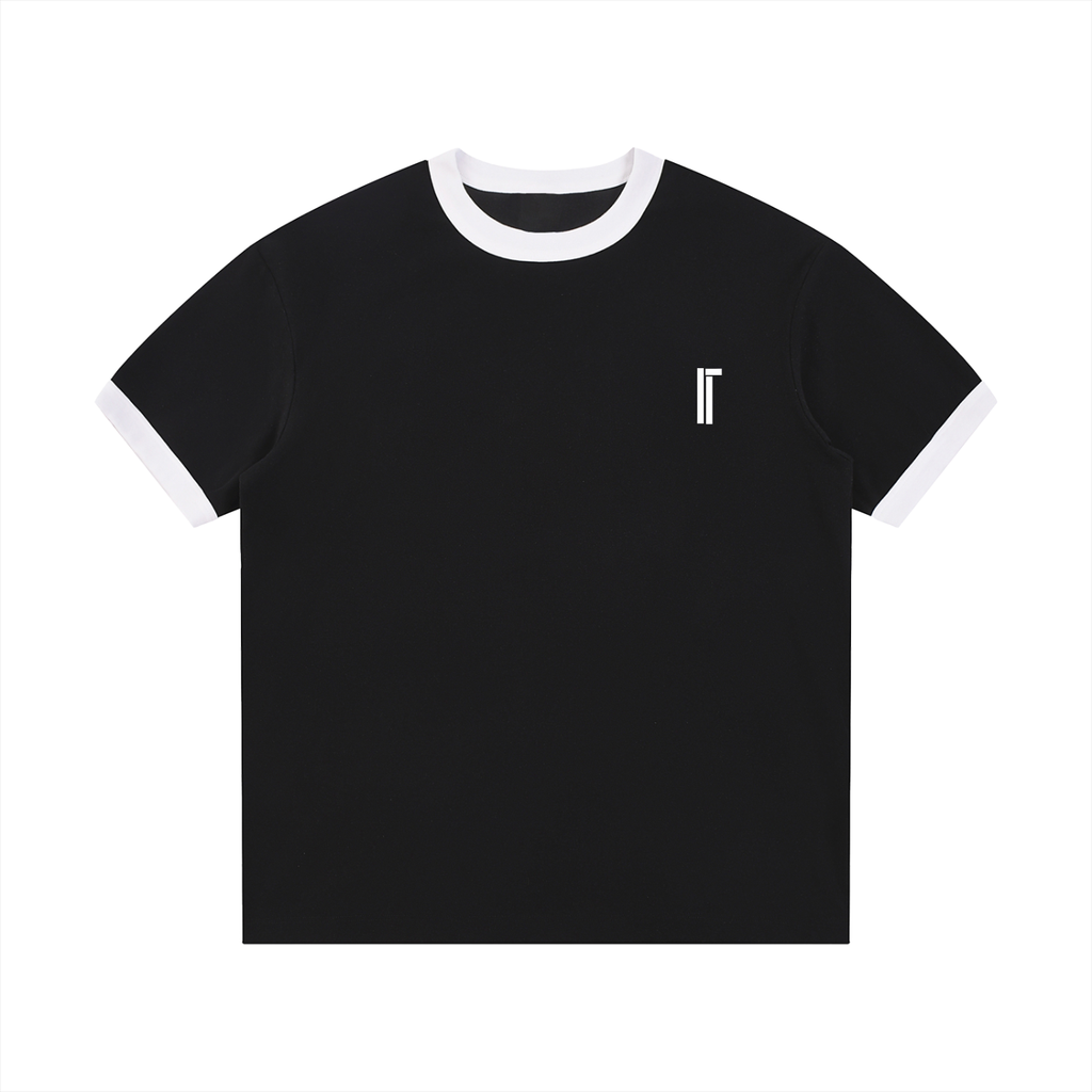 Contrast Edge Ribbed Crewneck Unisex T-Shirt