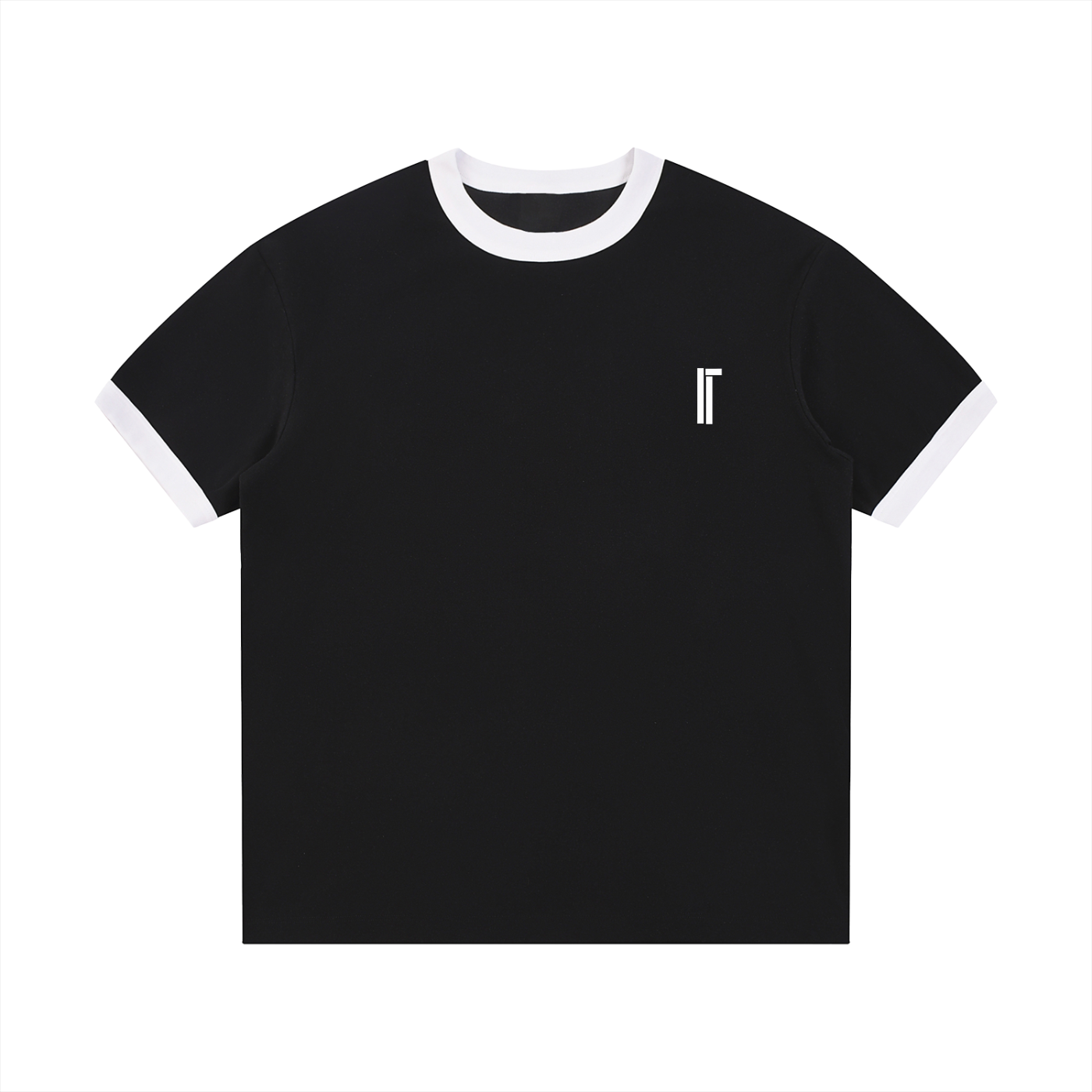 Contrast Edge Ribbed Crewneck T-Shirt