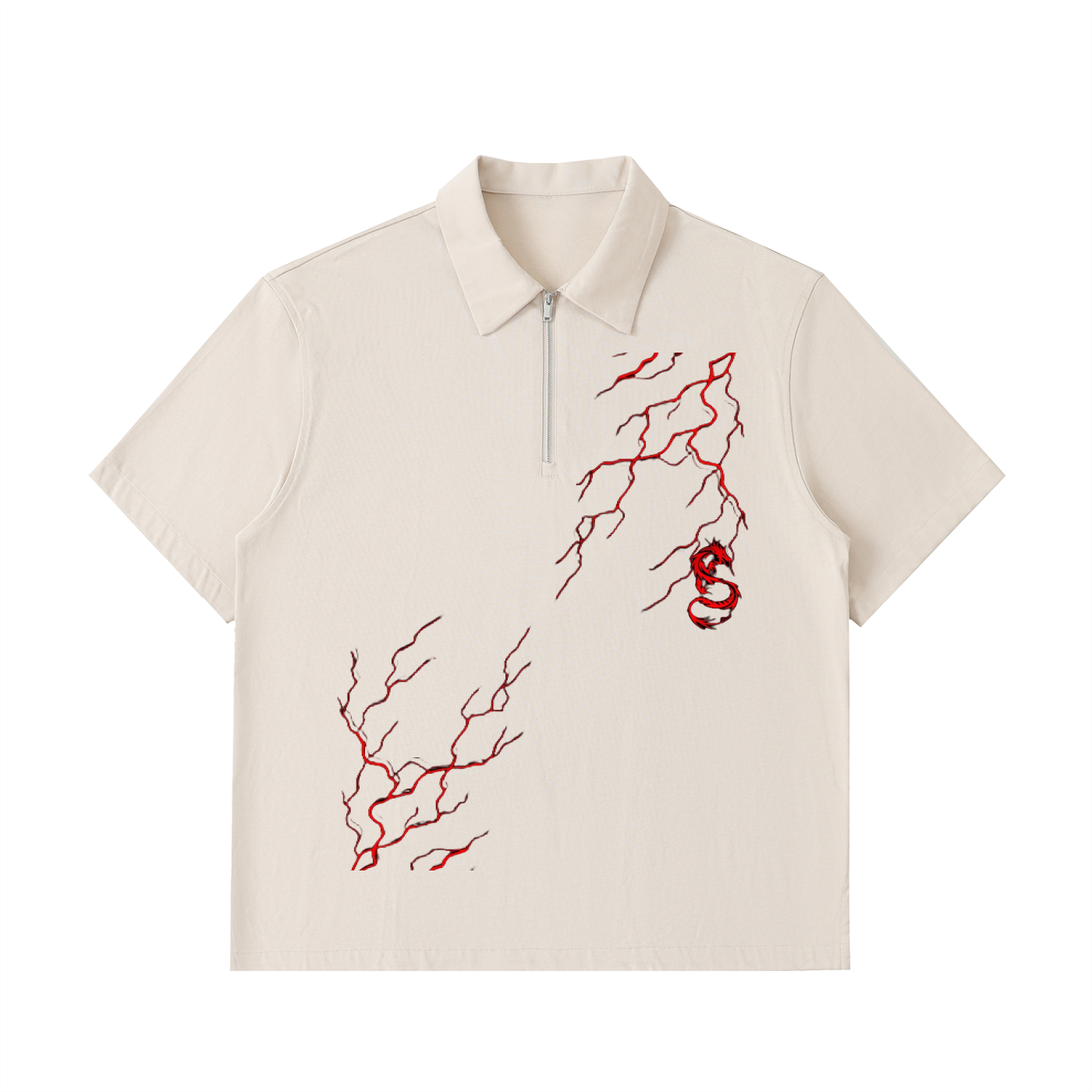 Half-Zip Cotton Sumurai Unisex Polo Shirt