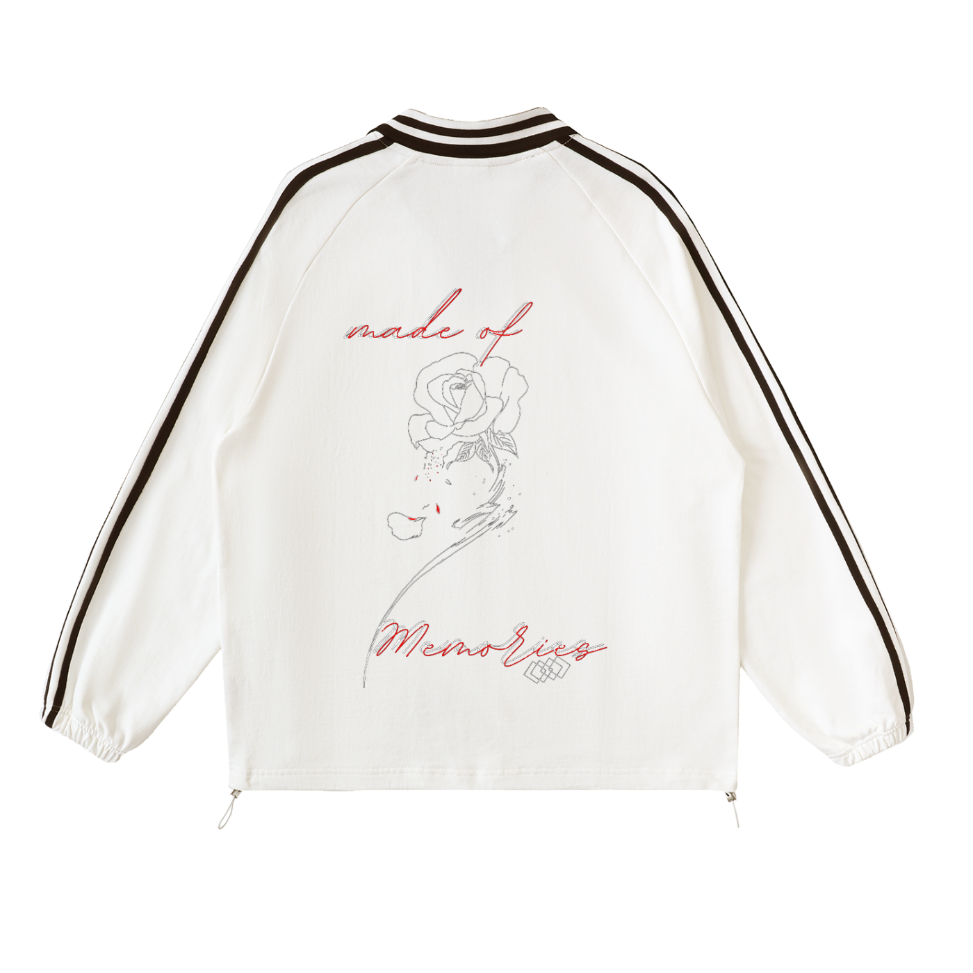 Contrast Striped Lapel Collar Unisex Sweatshirt