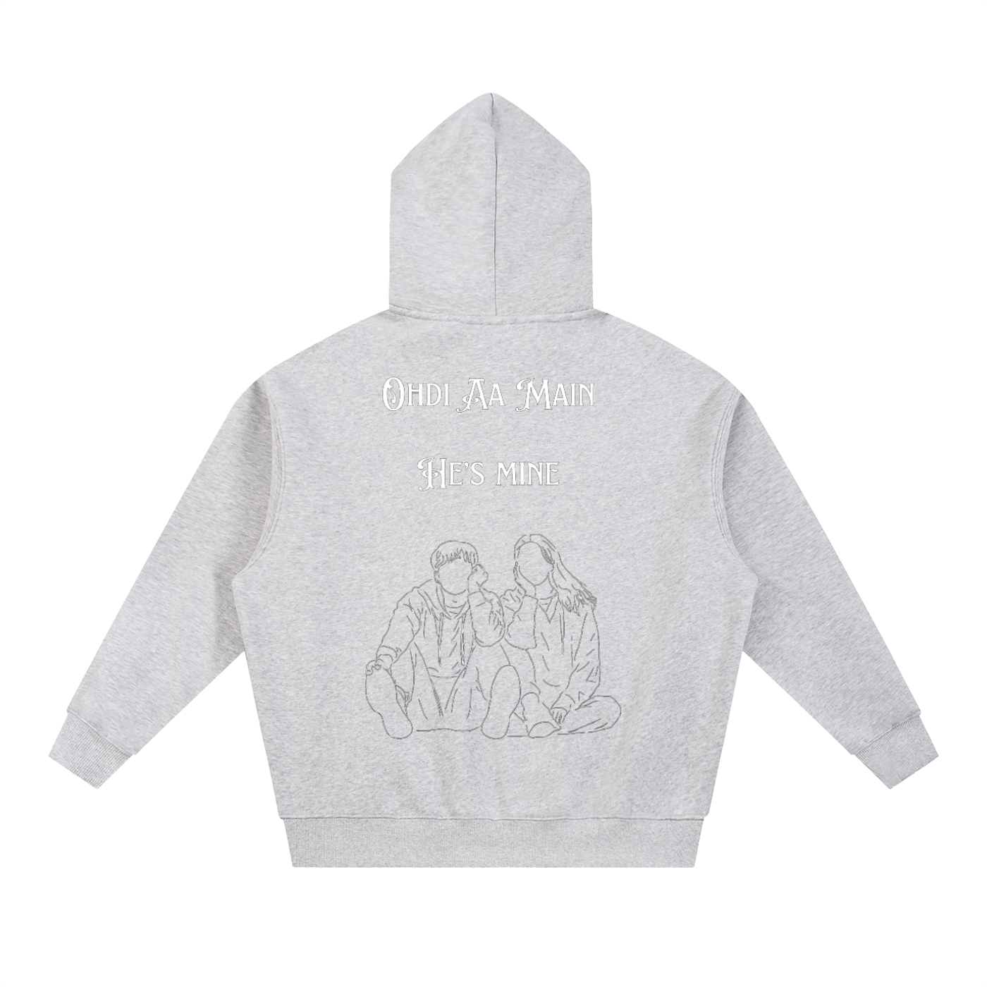 Oversized Boxy Fit Fleece Unisex Hoodie. He’s Mine