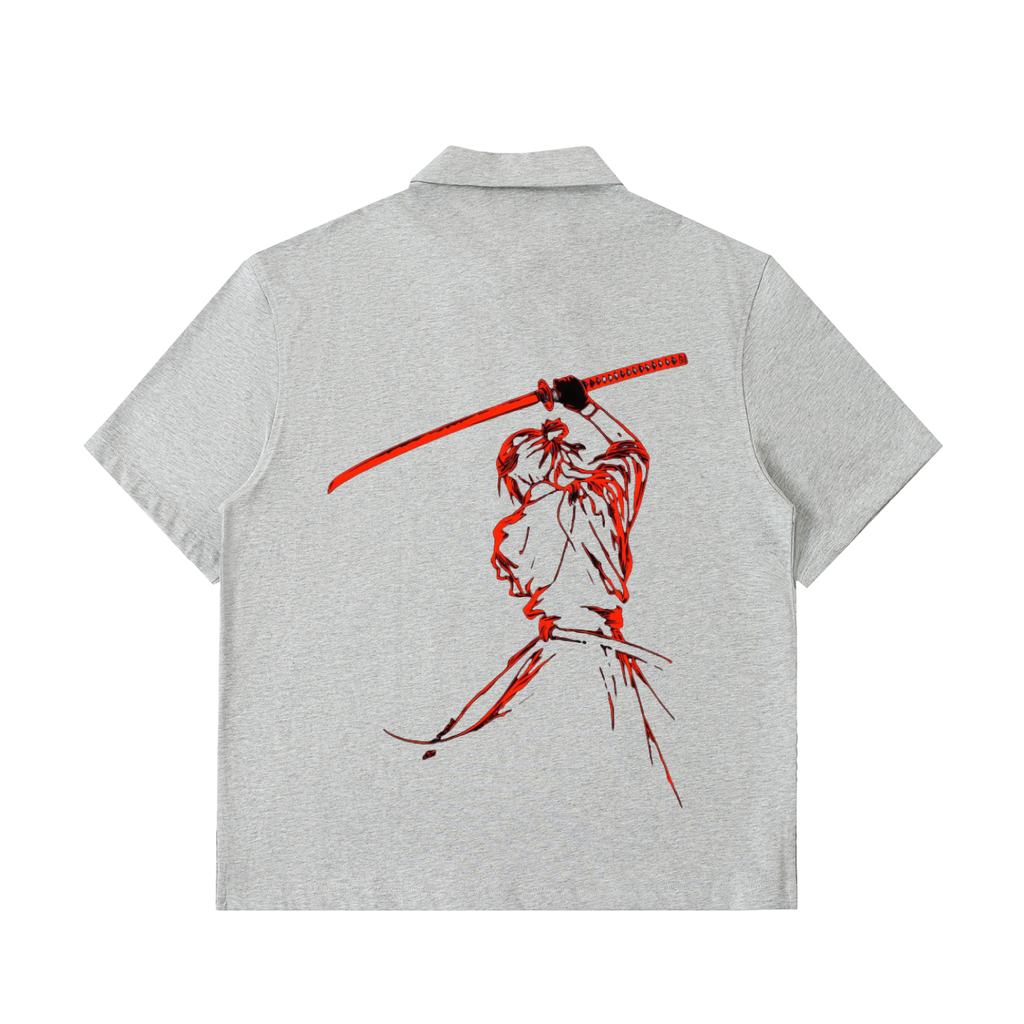 Half-Zip Cotton Sumurai Unisex Polo Shirt