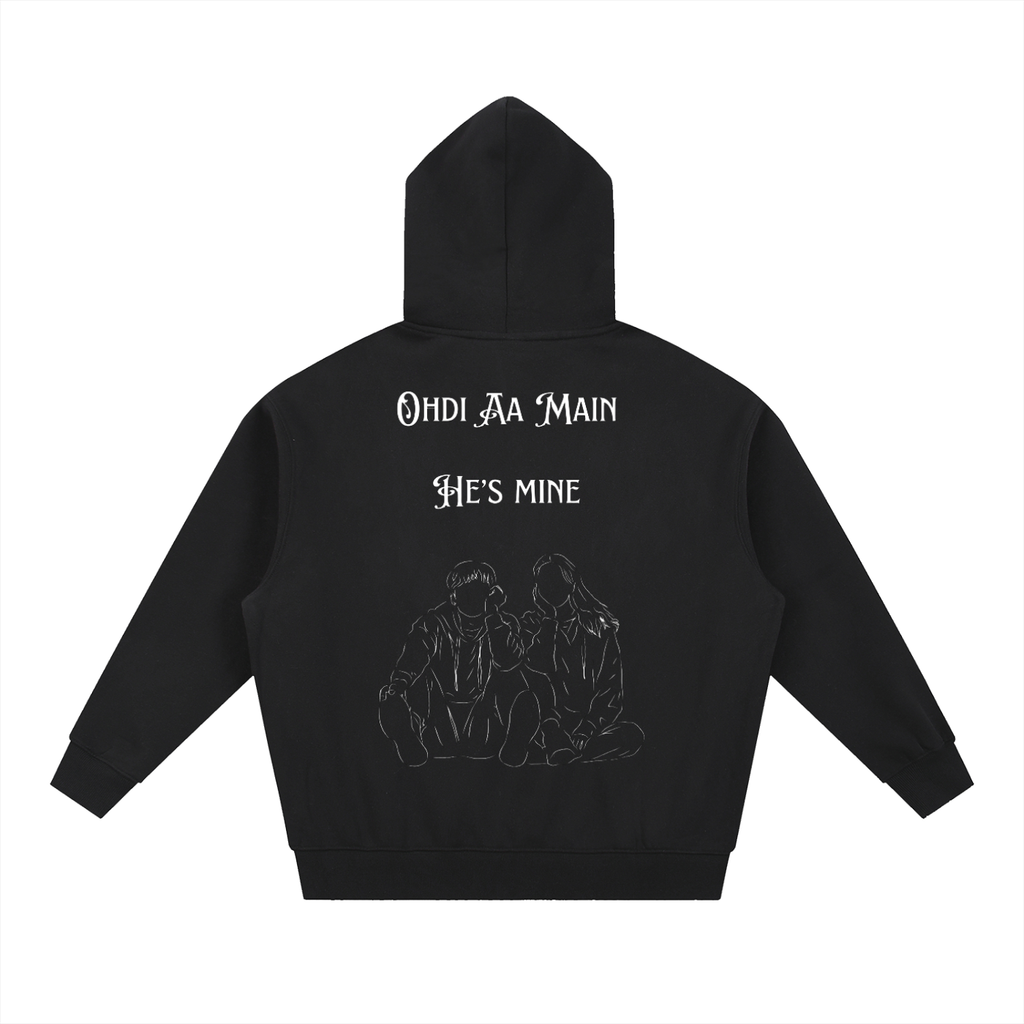 Oversized Boxy Fit Fleece Unisex Hoodie. He’s Mine