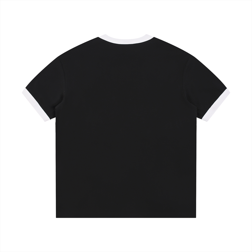 Contrast Edge Ribbed Crewneck Unisex T-Shirt