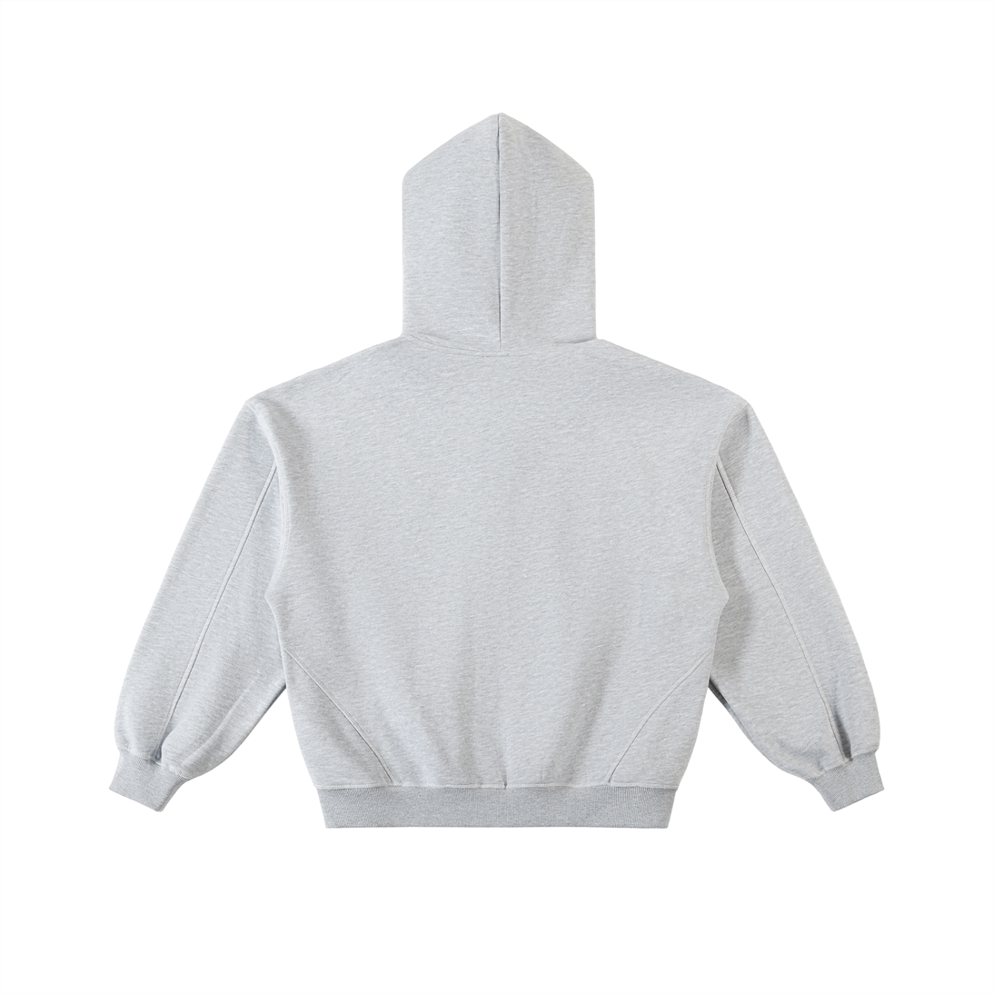 Contrast-Stitched Boxy Fleece Unisex Zip Hoodie