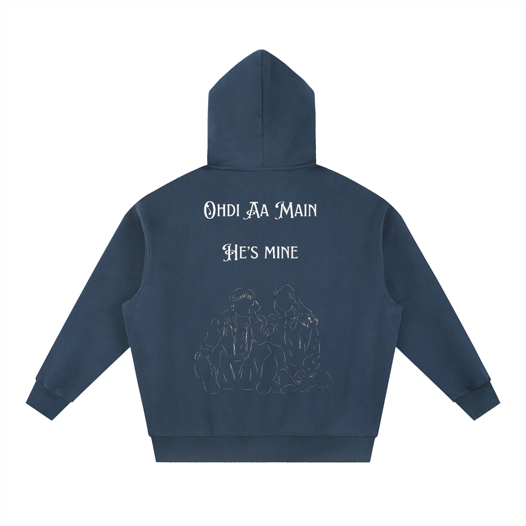 Oversized Boxy Fit Fleece Unisex Hoodie. He’s Mine
