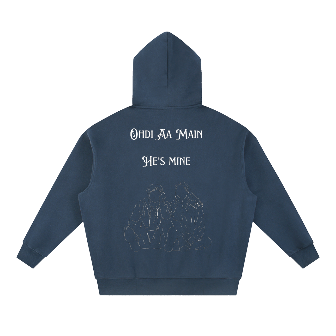 Oversized Boxy Fit Fleece Unisex Hoodie. He’s Mine