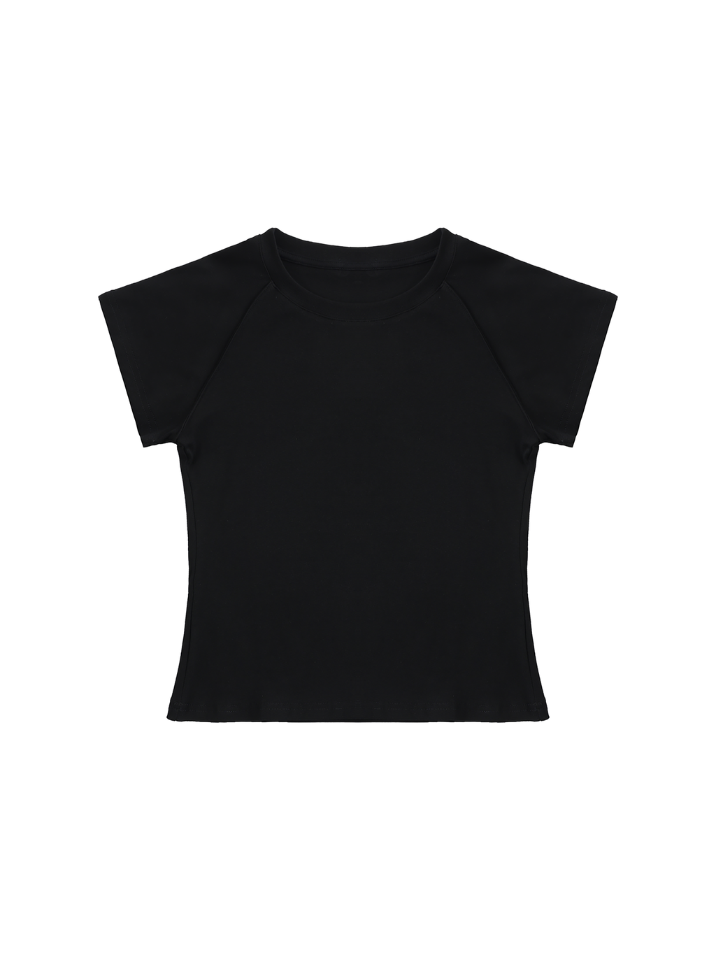 Solid Color Raglan Sleeve Crop Top