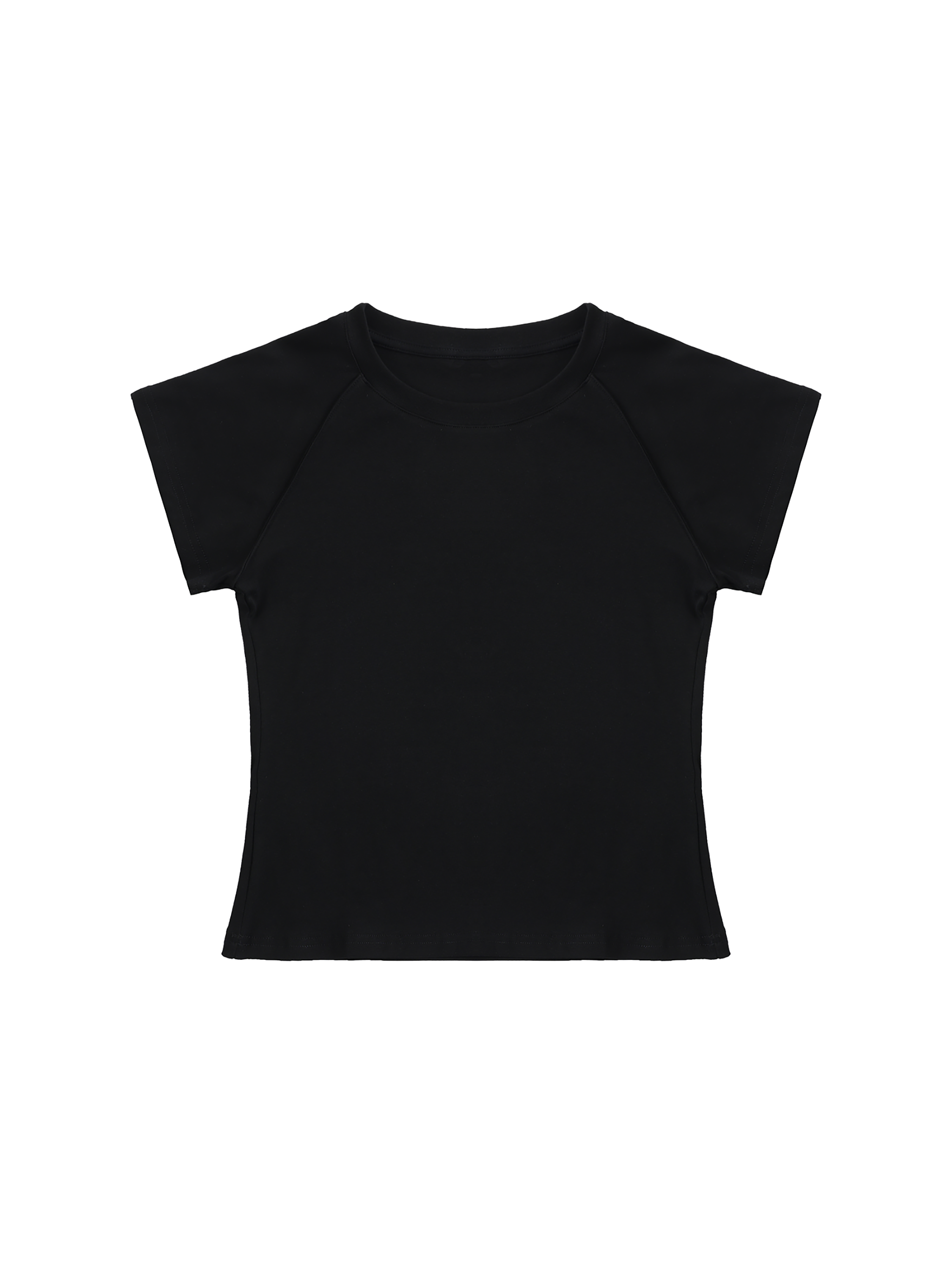 Solid Color Raglan Sleeve Crop Top